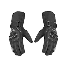 Kış Motosiklet Eldiveni, Gecelik Yansıtıcı, Dokunmatik Ekran Uyumlu, Su Geçirmez, Soğuk Hava İçin Siyah-xl