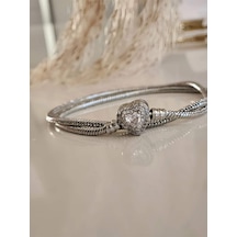 Eva Takı Store Prenses Taşlı Kalp Aşk Love Kolye Silver