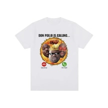 Tarzsokak Beyaz Don Pollo Komik Meme Desen Ohio Kral Üst Retro Günlük Beyaz