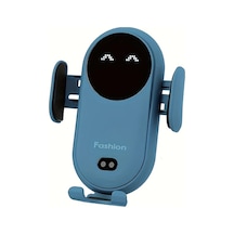 Gateesat Mavi Kablosuz Şarjlı Hava Soğutmalı Araç Telefon Tutucu Silikon Hızlı Şarj 36v