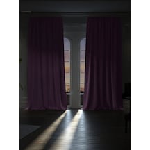 Yüksek Kalite Lila Rengi Karartma Blackout Fon Perde Ekstrafor Büzgülü Tek Kanat Dark Touch Serisi Lila Rengi Lila