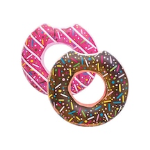 Bestway Kutulu İki Renk Tutunmalı Donut Simit 36118 + Tamir Set Pembe Çok Renkli