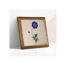 Ebru Sanatı Taş Duvar Tablosu - Ahşap Çerçeveli Taş Tablo - 25x25 Cm - Dekoratif Duvar Sanatı - Modern Ev Ve Ofis