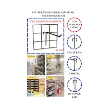 100 Adet Cnc Büküm Dayanıklı Yapı 15 Cm Siyah Tel Pano Kancası Siyah