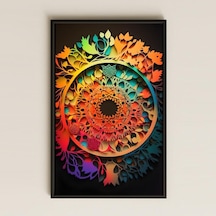 Uv Baskılı Mandala Pvc Tablo - Gökkuşağı Kesim