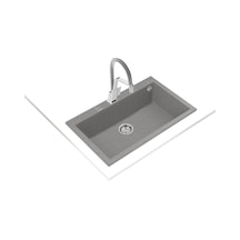 Teka Forsquare 72.40 Tg Stone Grey - Ankastre Kumanda Sifonlu Granit Eviye - Gri - 72 CM - 115230001
