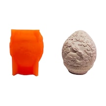 Tahtakale Toptancı Silikon 3d Kalıp Sarmaşık Desenli Tavşan Figür Yumurta Model Mum Ve Taş Tozu Kalıbı 8.5 Cm