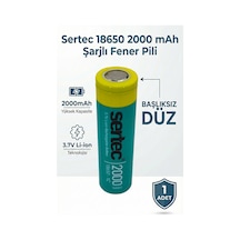 Sertec 18650 Şarjlı Pil 2000mah Fener Pili 3.7v Li-ion Başlıksız Düz