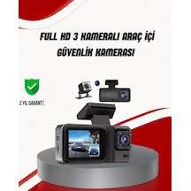 Ön Arka Ve İç Kamera Dashcam 360 Kapsamlı Full Hd Araç Güvenlik Sistemi