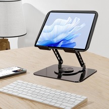 Laptop Soğutucu Stand Çift Fanlı 360 Derece Döner Ayarlanabilir Notebook Yükseltici Metal Bilgisayar Standı Katlanabilir Masaüstü Laptop Tutucu 286