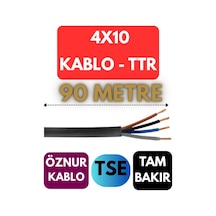 Öznur 4x10 Ttr Kablo Metre Seçenekli Siyah - 90 Metre