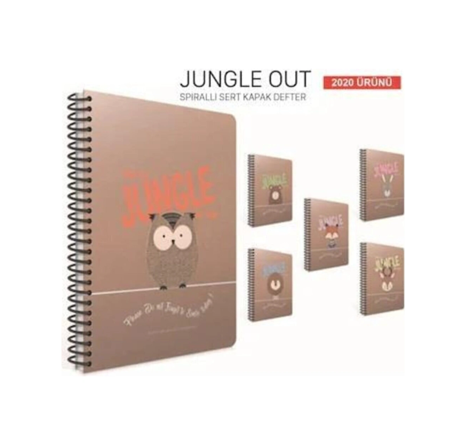 Jungle Out Spiralli Sert Kapak Defter 19 26 120 Yaprak Kareli