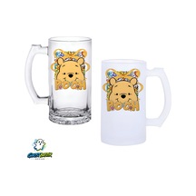 Winnie The Pooh Kulplu Bira Bardağı Buzlu Veya Şeffaf Seçenekli 0363