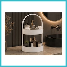 Bezos 3d Baskı İki Katlı Banyo Düzenleyici - Taşınabilir Organizer Ve Saklama Standı-beyaz Dfnbez