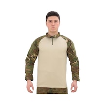 Grey Cat Single Sword Dirseklik Tasarımlı Polo Yaka Erkek Combat Tişört Kamp Giysisi Askeri Tarz Rahat Kesim Çok Renkli