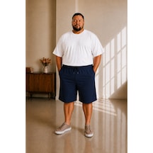 Sngl Tekstil Erkek Büyük Beden Kapri 3xl 4xl 5xl 6xl 7xl 8xl 9xl Lacivert