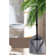 Wc Tuvalet Banyo Fırçası Klozet Fırçası Klasik Siyah Kolay Kullanım Klozet Fırça Set Siyah