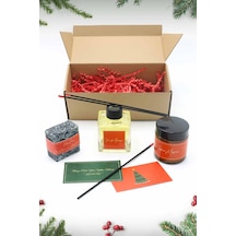 Yılbaşı Hediye Paketi Spicy Hediyelik Yeni Yıl Noel Seti, Mum Hediye Kutusu Kahverengi