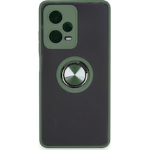 Newface - 972 - Xiaomi Redmi Note 12 5g Kılıf Montreal Yüzüklü Silikon Kapak - Csmo-tex - - Yeşil