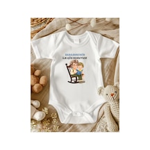 Lupi Babaanne Yazılı Bebek Zıbın % 100 Pamuk 22 ekru