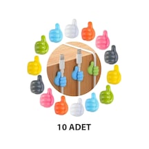 Nishev El Hareketi Kancası 10'lu Başparmak Yapışkanlı Kablo Tutucu