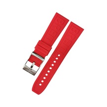 Breitling Modeli 24mm Kırmızı Renk Silikon Saat Kordonu
