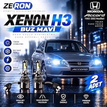 Honda Accord Xenon H3 Buz Mavi Led Far Ampulü 12v 2 Adet Yüksek Aydınlatma Kolay Montaj