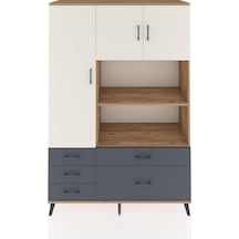 Hyperion Dolap 7 Raflı 5 Çekmeceli 3 Kapaklı 132x44x195 Çam-aytaşı/antrasit Aytası/antrasıt