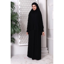 2 Parça Pratik Namaz Elbisesi 8016 Siyah