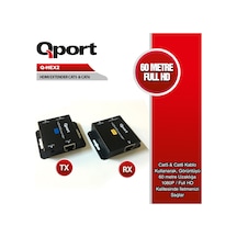 Qport Hdmı Extender Cat6 60m 2 Li Paket Adaptör Dahil Q-hex2