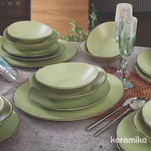 Keramika Takım Yemek Stella 6 Kişilik 24 Parça Mat Yeşil
