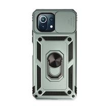 Xiaomi Mi 11 Lite Uyumlu Kılıf Pars Lens Yüzüklü Silikon - Yeşil