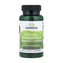 Swanson Vitamins, Turmeric, As-hw-aga-ndha & Ginseng Complex, 60 Capsules