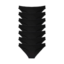 Royaleks 7 adet Süper Eko Set Likralı Kadın Slip Külot Siyah RYL-EKO7001 Siyah
