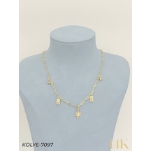 Kolye Takı Aksesuarı Metal 45cm Işıltılı Stil Model 734cc6 Çok Renkli