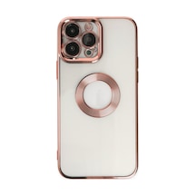 Apple iPhone  Uyumlu-  14 Pro Max Kılıf Slot Silikon - Rose Gold
