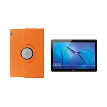 Huwaeı Mediapad T3 10 10.1" Uyumlu 360 Dönebilen Standlı Kılıf Ekran Koruyucu Kapaklı Kılıf