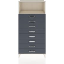 Hyperion Dolap Tek Raflı 8 Çekmeceli 88x44x182 Aytaşı-antrasit Aytaşı
