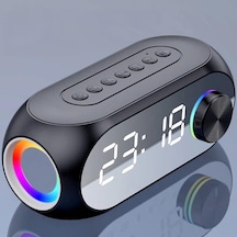 Hymark Bluetooth S8 Rgb Led Işıklı Dijital Saat Alarm Şarjlı Hoparlör Mp3 Fm Radyo Çok Fonksiyonlu Speaker Çok Renkli