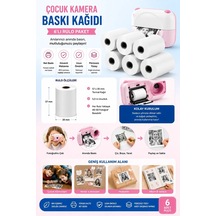 Çocuk Fotoğraf Makinesi Yedek Termal Baskı Kağıdı 6 Lı Rulo 57x25mm Diğer