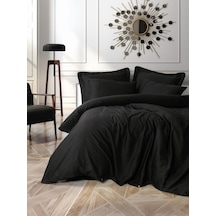 Cotton Box Silky Saten King Size Nevresim Takımı Siyah Siyah