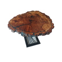 Servis Sehpası Meşe Epoksi Kaplama Açık Meşe