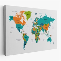 Livelyelegance Dünya Haritası Dekoratif Kanvas Tablo Ülke Ve Başkentli 1531 95 X 165cm
