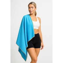 Unisex Mikrofiber Plaj Havlusu 80x130 Cm Yumuşak Dokulu Deniz Banyo Sporcu Havlusu Large Boy Turkuaz Çok Renkli