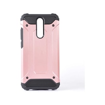 Noktaks - Xiaomi Uyumlu Xiaomi Redmi 8a - Kılıf Çift Katman Zırh Tank Crash Military Kapak - Rose Gold