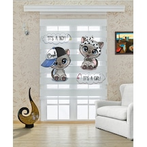 Perdeoutlet38 Baskılı Renkli Kediler Dijital Baskılı Zebra Perde-cocuk Odası-stor Perde Model:pz-403 Çok Renkli