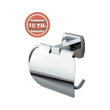 Çelik Banyo Paslanmaz Pirinç Milano Geni Kapaklı Tuvalet Kağıtlığı Krom