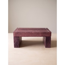 Nest Woodtr Doğal Ahşap Tek Katlı Basamak Tabure Yükseltici 30x25x15cm 1adet Koyu Maun