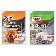 Kent Boringer Şekerli Vanilin 20 x 5 G + Hamur Kabartma Tozu 20 x 10 G