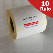80X80 Termal Etiket 10 Rulo Barkod Etiket Kalite Barkod